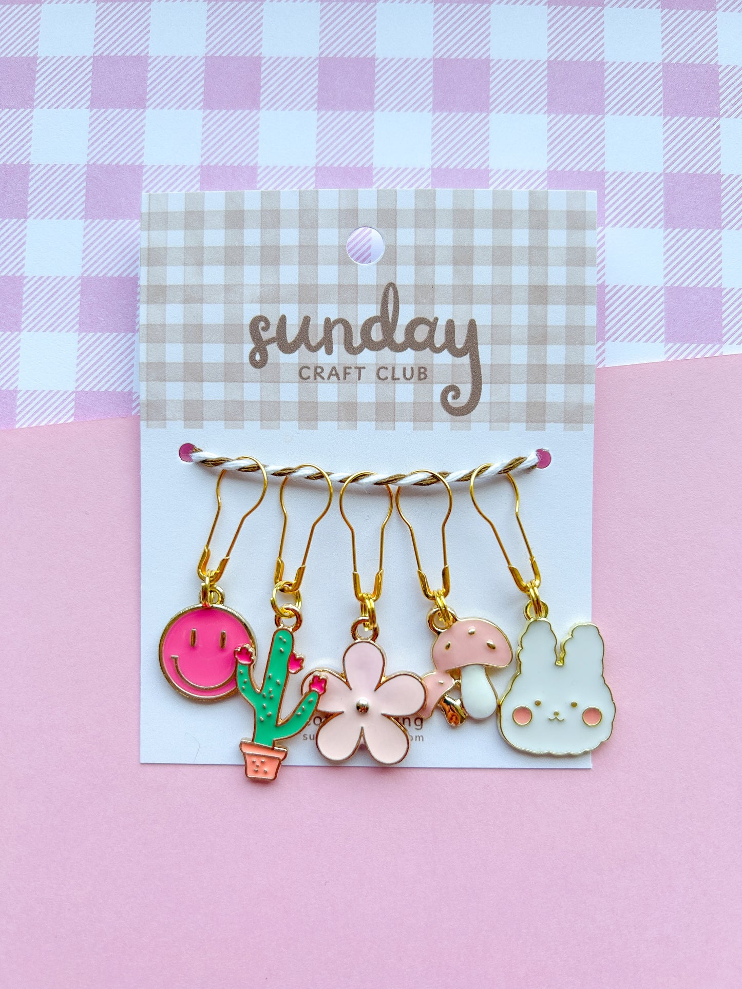 Happy Day Stitch Marker Set, Progress Keepers, Knitting and Crochet (Choose your Clasp)