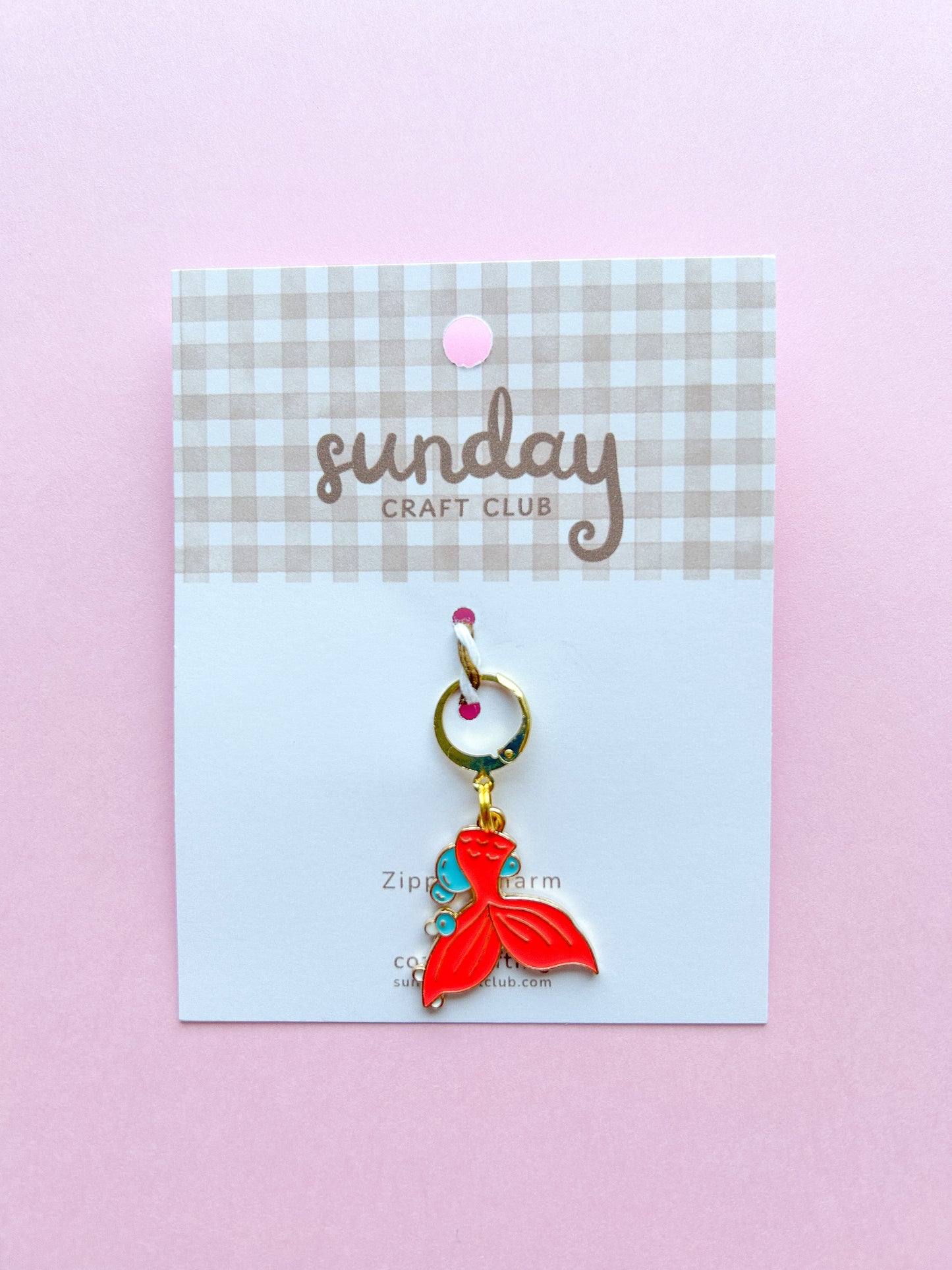 Mermaid Tail Zipper Charm, Stitch Marker, Bag Charm