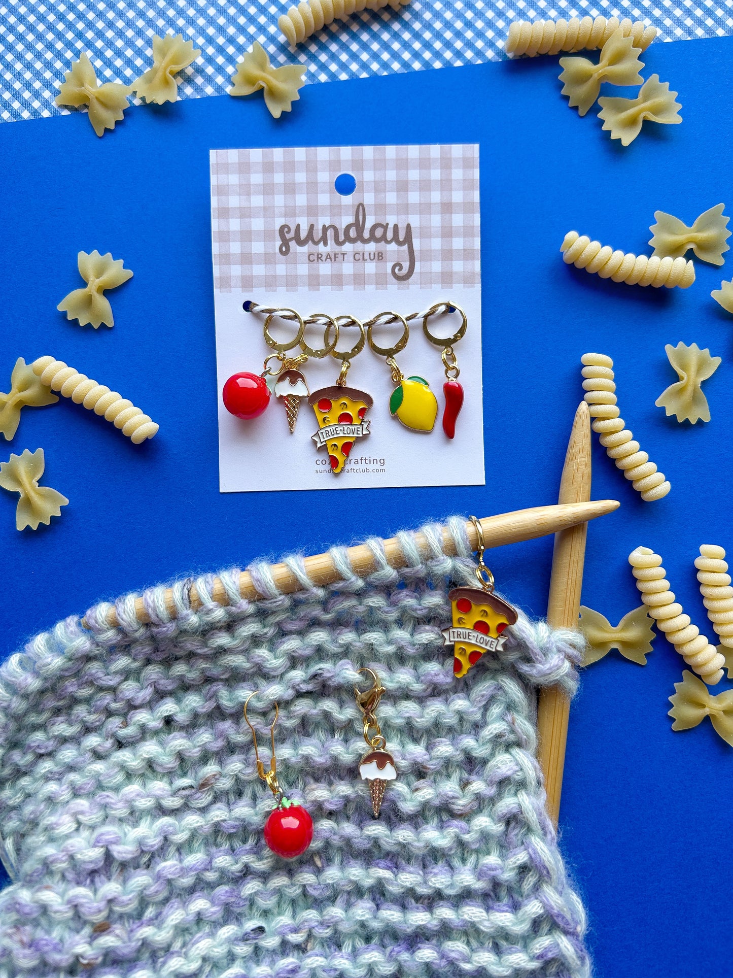 Summer in Italy Stitch Marker Set, Progress Keepers, Knitting and Crochet (Choose your Clasp)