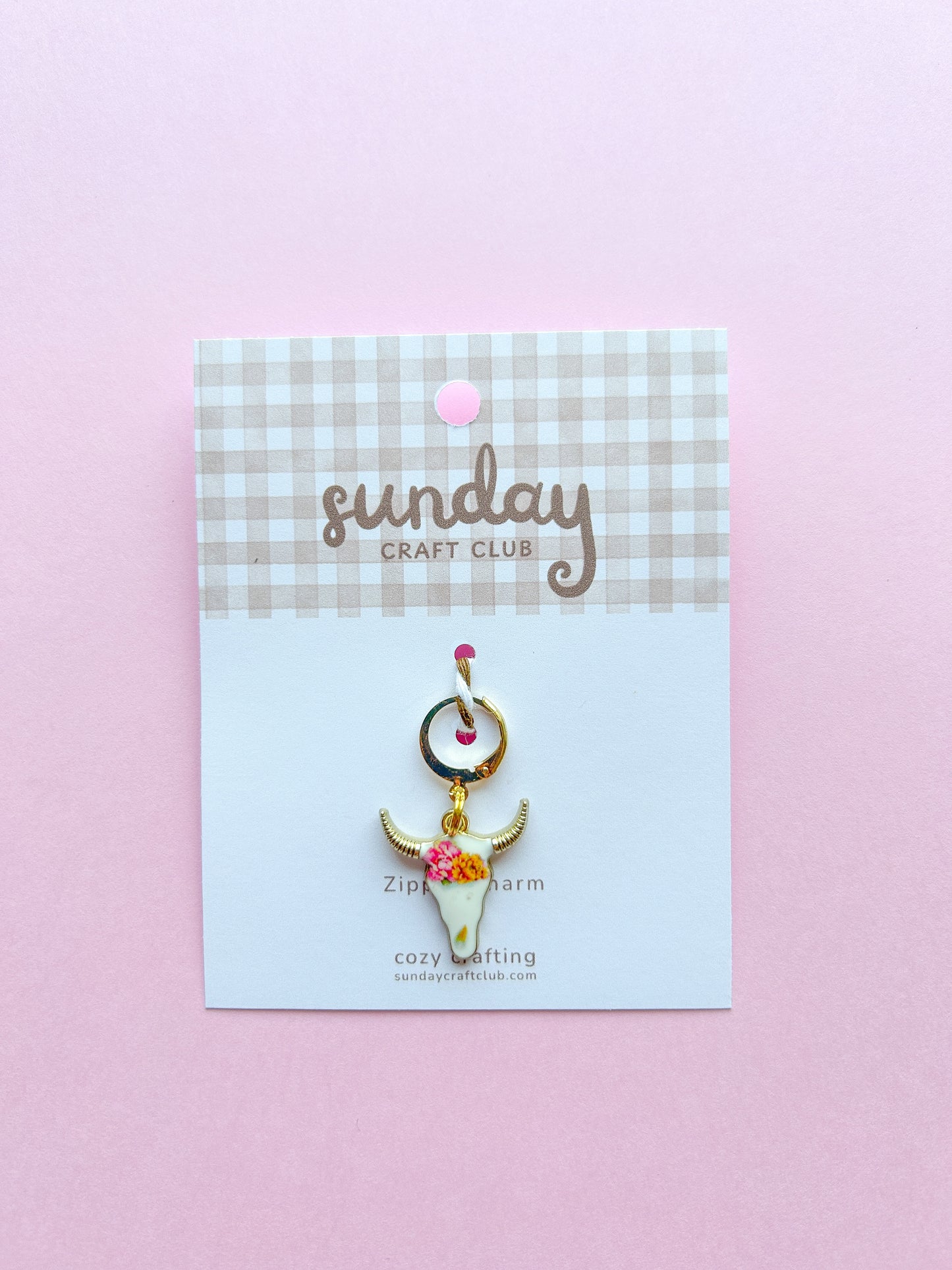 Cozy Cowgirl Zipper Charm, Stitch Marker, Bag Charm